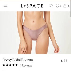 L*Space Rocky Bikini Bottom classic  - smoky quartz  Pink